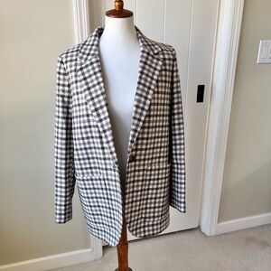 Oversized Madewell Larsen Blazer in Brown Buffalo Check Plaid. Large. SOLD OUT